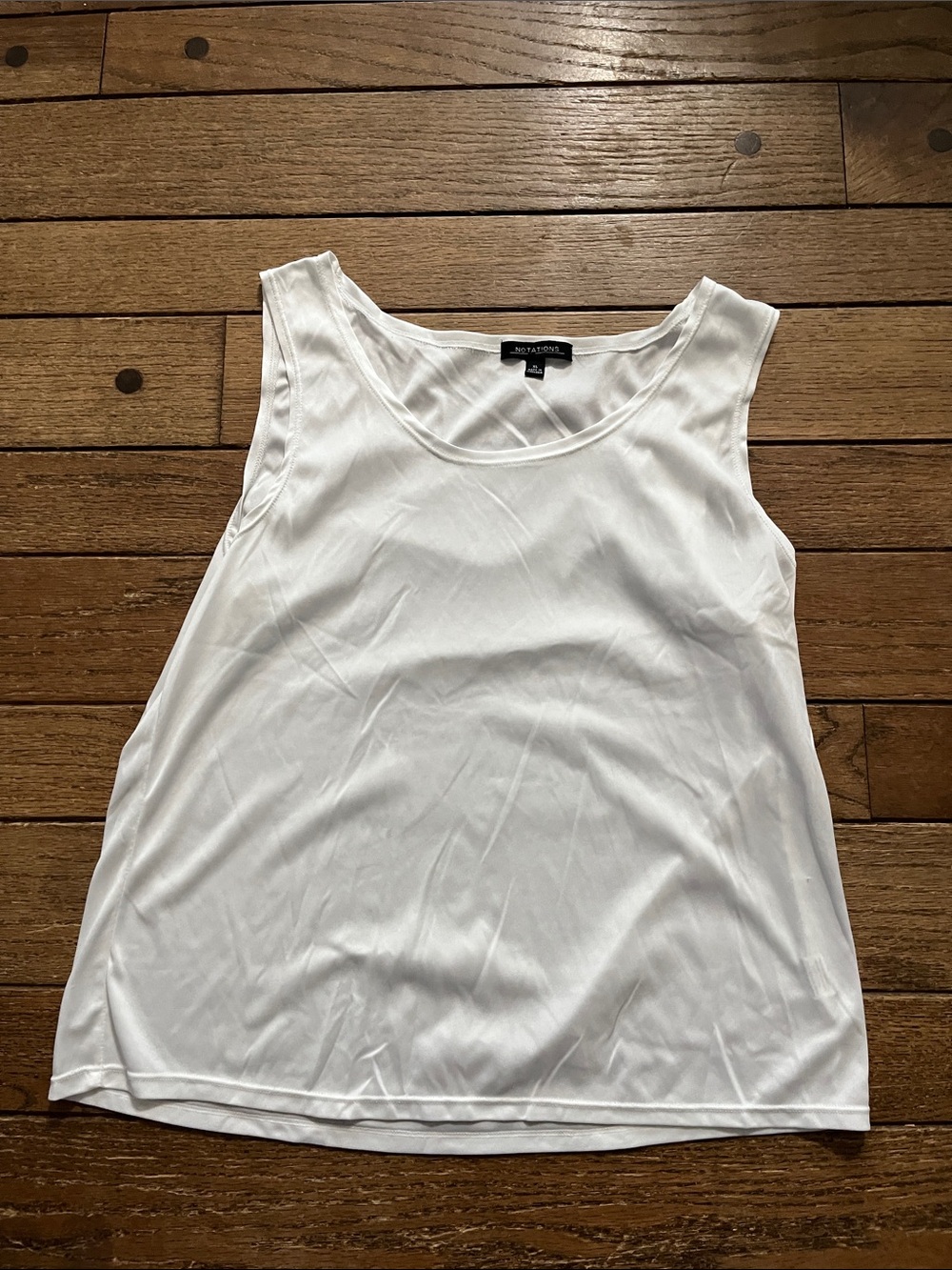 Notations White Scoop Neck Tank Top